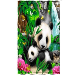 Szuper nedvszívó panda mintás plüss pamut strandfürdőlepedő 70 x 140 cm (BBCD) - Image 3