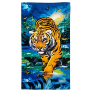 Szuper nedvszívó tigris mintás plüss strandfürdőlepedő 70 x 140 cm (BBCD) - Image 5