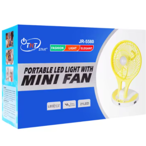 Összecsukható, ujratölthető asztali mini ventilátor USB-vel és LED lámpával (BBJH) - Image 3