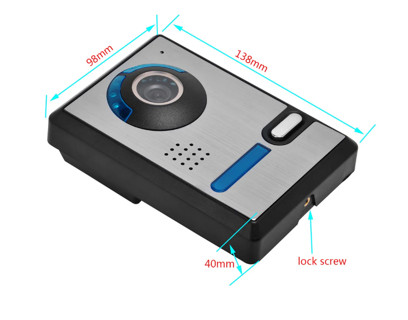 8Vezetékes 7″színes kijelzős otthoni kaputelefon rendszer HD kamera, LCD képernyő, videó és hang (BBV) 5