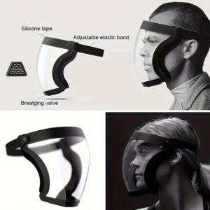 Biztonsági fröccsenésmentes teljes arc védőmaszk - szél-, homok-, esőálló, átlátszó és páramentes felület (BBKM) (THM) - Image 8