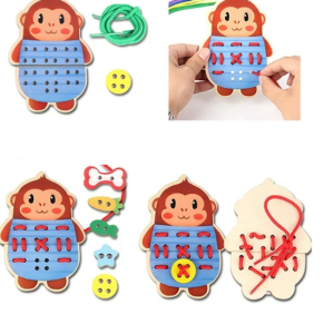 Fából készült interaktív fűzőkártyás fejlesztő és oktató játék (BBJ) - Image 3