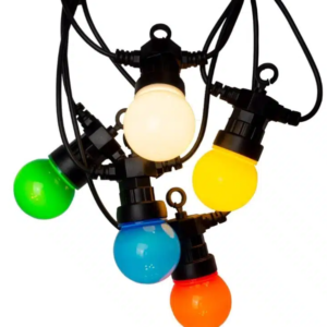 Kültéri sorolható 50 LED-es RGB színes 10 db-os gömb izzó lámpafüzér - 5 méter (BBV) - Image 12