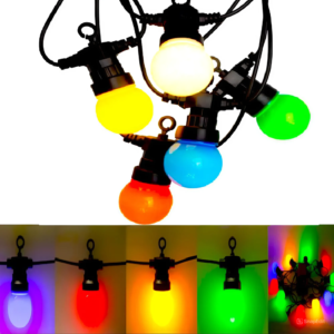 Kültéri sorolható 50 LED-es RGB színes 10 db-os gömb izzó lámpafüzér - 5 méter (BBV) - Image 13