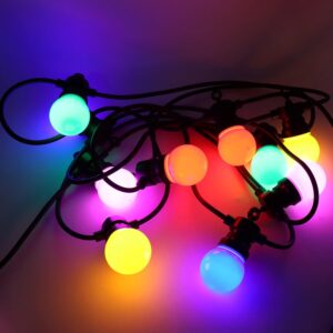 Kültéri sorolható 50 LED-es RGB színes 10 db-os gömb izzó lámpafüzér - 5 méter (BBV) - Image 8