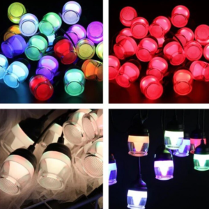 RGB kültéri időjárásálló napelemes dekor Izzósor- 10 darab LED izzó (BBV) - Image 6