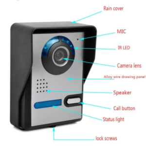 Vezetékes 7″színes kijelzős otthoni kaputelefon rendszer HD kamera, LCD képernyő, videó és hang (BBV) - Image 7