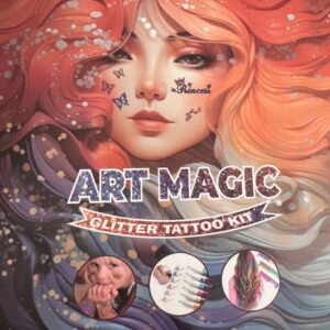 Magic glitter tatto kitt - 5 db csillám glitter tollal, 90 db sablonnal, matricával (BBJ) - Image 8
