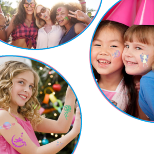 Magic glitter tatto kitt - 5 db csillám glitter tollal, 90 db sablonnal, matricával (BBJ) - Image 3