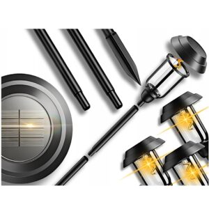 6 db  vízálló LED-es kültéri leszúrható szolár lámpa automatikus be- és kikapcsolás – fekete (BBV) - Image 7