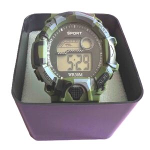 WR30M terepmintás digitális ütésálló, vízálló sport karóra (BBJH) - Image 5