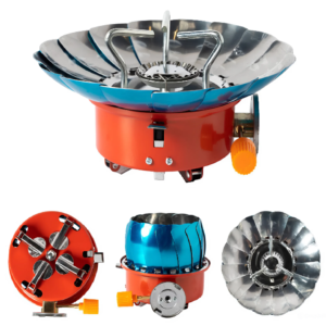 Kompakt méretű, hordozható, összecsukható kempingtűzhely piezoelektromos gyújtással 14,5 x 14,5 x 12 cm (BBL) - Image 5