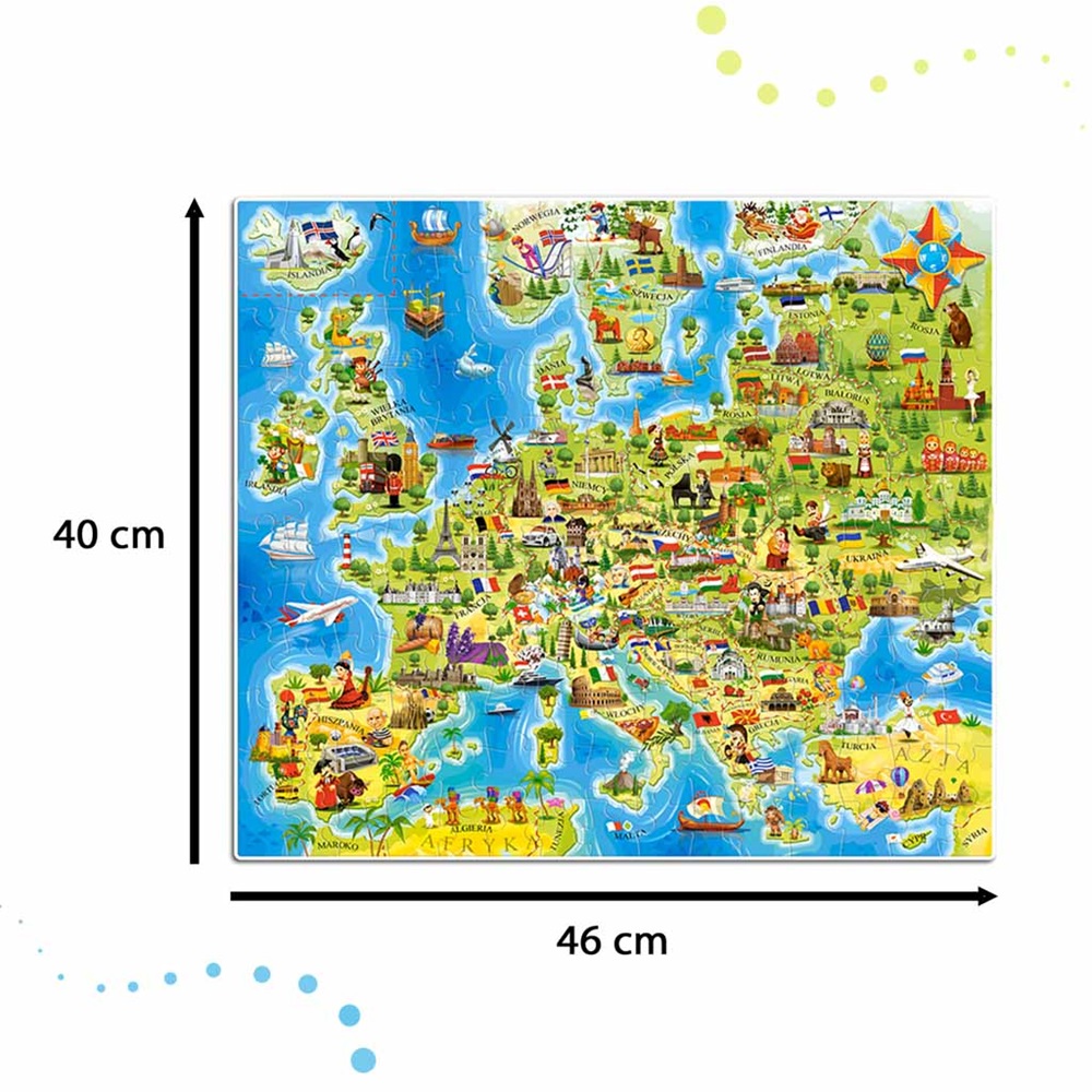 Fedezd fel Európát! 180 darabos puzzle – további 32 darab oktatási kvíz kártya (BBI-4796) 3