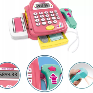 Interaktív gyermek játék pénztárgép - játék pénzzel, élelmiszerekkel és kasszaszalaggal (BBJ) - Image 4