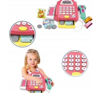 Interaktív gyermek játék pénztárgép - játék pénzzel, élelmiszerekkel és kasszaszalaggal (BBJ) - Image 8