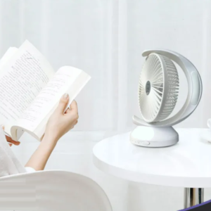 Kisméretű újratölthető ventilátor LED fénnyel, 3 sebességfokozattal modern, kompakt és hordozható kivitel (BBJH) - Image 3