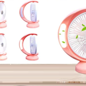 Kisméretű újratölthető ventilátor LED fénnyel, 3 sebességfokozattal modern, kompakt és hordozható kivitel (BBJH) - Image 4