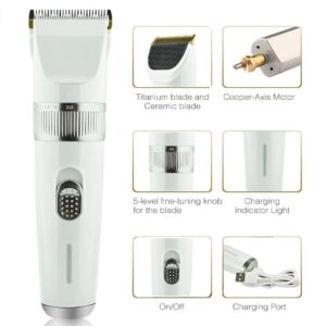 Vezeték nélküli, újratölthető, pehelykönnyű és professzionális akkus hajnyírógép- fehér (BBV) - Image 3