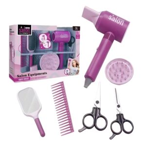 Kreatív fodrász készlet gyerekeknek – játék hajszárító, fésűk és ollók a fantáziadús frizurákhoz (BBJ) - Image 8