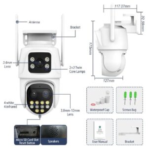 Kültéri WIFI PTZ térmegfigyelő kamera – kétlencsés 8MP, AI mozgásészlelés, éjszakai látás, kétirányú hang, IP66 vízállóság (BBD) (THM) - Image 5