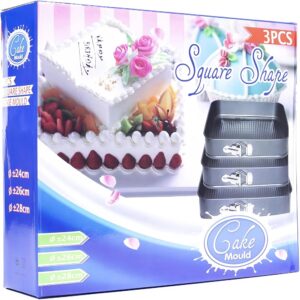 3 darabos négyzet alakú  tapadásmentes csatos tepsikészlet - 24/26/28 cm x 7 cm (BBA) - Image 8