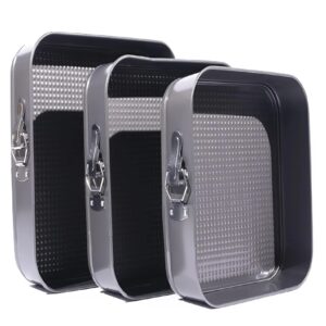 3 darabos négyzet alakú  tapadásmentes csatos tepsikészlet - 24/26/28 cm x 7 cm (BBA) - Image 5