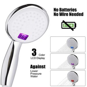 LCD kijelzős víztakarékos zuhanyfej beépített hőmérővel – Intelligens vízkezelés és pontos hőmérséklet-ellenőrzés (BBV) - Image 3