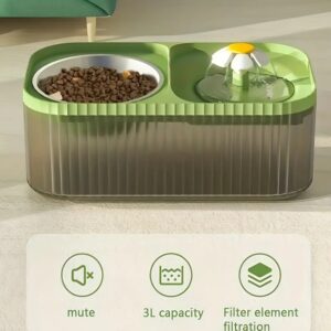 Prémium megemelt automata macska vízszökőkút rozsdamentes acél tálkával (BBM) - Image 8