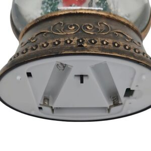 Világító és zenélő karácsonyi hógömb lámpás karácsonyfa figurával – 26 cm kerek dekorációs dísz (BBV) - Image 4