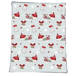 Karácsonyi puha plüss takaró – Mikulás sapka mintával, 200 x 230 cm (BBCD) - Image 3