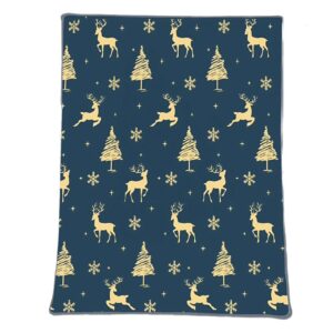 Puha és meleg karácsonyi plüss takaró – arany színű rénszarvas mintával 150 x 200 cm (BBCD) - Image 3