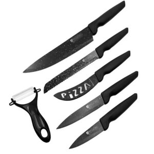 ZP-655 6 részes rozsdamentes acél késkészlet kerámiabevonattal és zöldséghámozóval (BBA) - Image 7