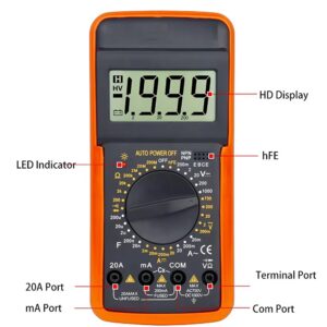 Digitális multiméter kihajtható támasztékkal, nagy kijelzővel (BBL) - Image 6
