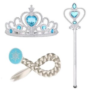 Kiegészítő készlet Elza jelmezhez - tiarával, kesztyűvel, jogarral és hajfonattal (BBJ) - Image 7