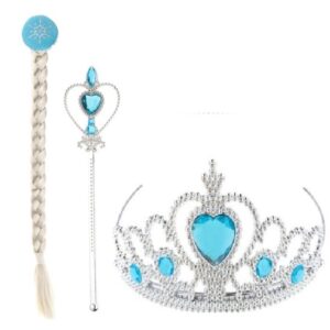 Kiegészítő készlet Elza jelmezhez - tiarával, kesztyűvel, jogarral és hajfonattal (BBJ) - Image 8