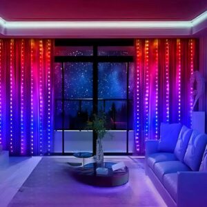 3x3 m RGB Smart LED fényfüggöny – applikációval vezérelhető hangulatos világítás (THM) (G) - Image 5