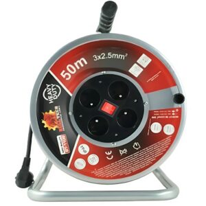 Strapabíró fémházas Kábeldob –  4 aljzat 50 m kábel (BBD) (G) - Image 3