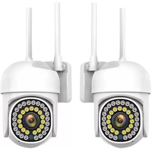 1+1 WiFi IP kamera 360°-ban forgatható, FULL HD éjjellátó, mozgásérzékelővel, kétirányú hanggal, beltéri és kültéri biztonsághoz (BBV) - Image 5