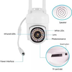 1+1 WiFi IP kamera 360°-ban forgatható, FULL HD éjjellátó, mozgásérzékelővel, kétirányú hanggal, beltéri és kültéri biztonsághoz (BBV) - Image 8