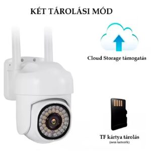 1+1 WiFi IP kamera 360°-ban forgatható, FULL HD éjjellátó, mozgásérzékelővel, kétirányú hanggal, beltéri és kültéri biztonsághoz (BBV) - Image 3