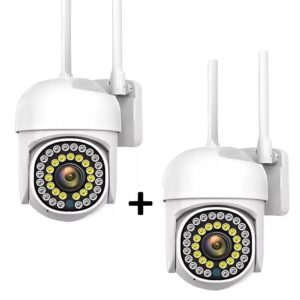 1+1 WiFi IP kamera 360°-ban forgatható, FULL HD éjjellátó, mozgásérzékelővel, kétirányú hanggal, beltéri és kültéri biztonsághoz (BBV) - Image 13