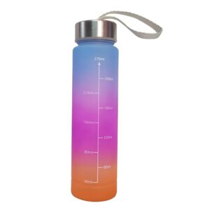 Háromrészes motivációs kulacs szett, kék-lila-narancssárga színkombinációban, 2L, 900 ml és 300 ml méretű palackokkal - Image 4