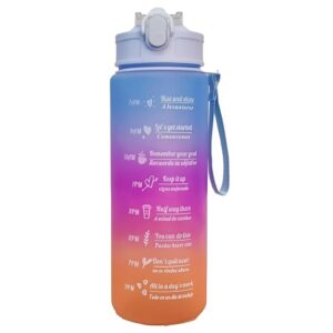 Háromrészes motivációs kulacs szett, kék-lila-narancssárga színkombinációban, 2L, 900 ml és 300 ml méretű palackokkal - Image 3