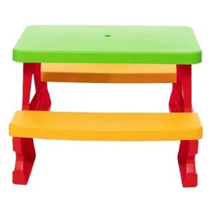 Színes gyermek kerti pad és asztal szett – tartós műanyag 70 x 79 x 47 cm (BBJ) - Image 3