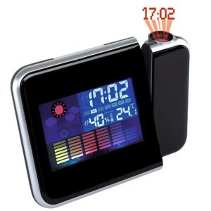 Digitális LED ébresztőóra – vetítéses kijelzővel, 180°-ban forgatható projektorral, naptárral és időjárás előrejelzéssel DS-8190 (BBL) - Image 5