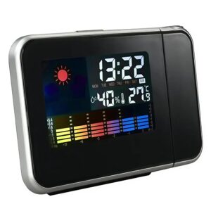 Digitális LED ébresztőóra – vetítéses kijelzővel, 180°-ban forgatható projektorral, naptárral és időjárás előrejelzéssel DS-8190 (BBL) - Image 6