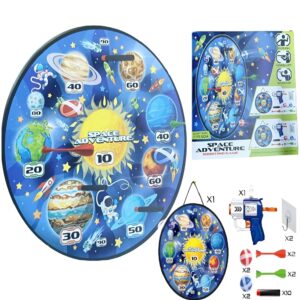 Space adventure darts és céllövő játék szett – 22 darabos készlet habgolyókkal, műanyag nyilakkal, labdákkal és kilövő fegyverrel (BBJH) - Image 9