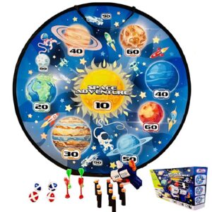 Space adventure darts és céllövő játék szett – 22 darabos készlet habgolyókkal, műanyag nyilakkal, labdákkal és kilövő fegyverrel (BBJH) - Image 11