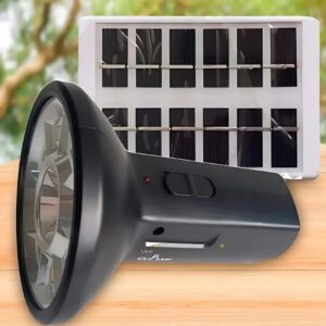 Újratölthető napelemes LED kézi lámpa – hordozható és energiatakarékos világítás CL-058 (BBL) - Image 4