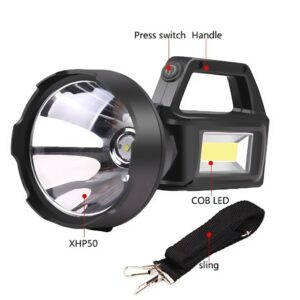 XXL napenergiás kézi lámpa 20W – 1200 lumen fényerő, 20000mAh akkumulátor, hideg fehér LED & COB technológia-YD899 (BBL) - Image 8